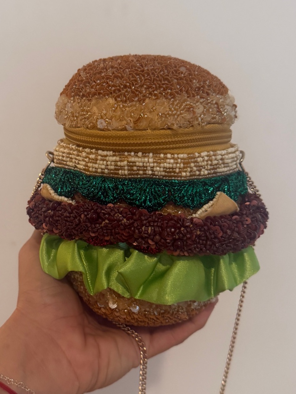 Viral Beaded cheeseburger Crossbody purse